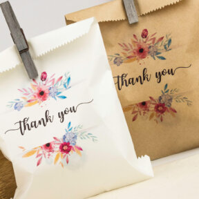 Floral Cake Bags with Thank You