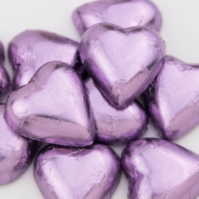 lilac chocolate hearts