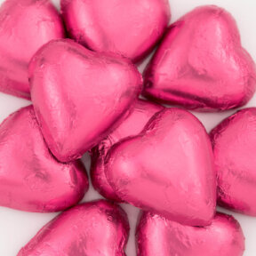 pink chocolate hearts