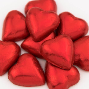 red chocolate hearts