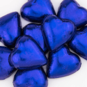royal blue chocolate hearts