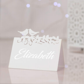 love birds name place cards