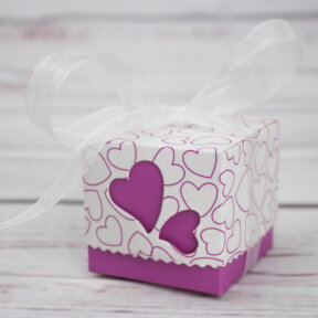 purple sweet promise bomboniere box