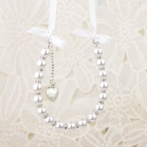 White Pretty Pearls Horseshoe