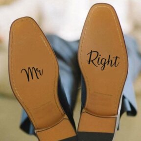 Mr Right Wedding Shoe Stickers