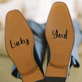 Lucky You Wedding Shoe Stickers