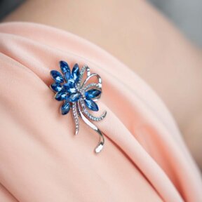 Something Blue Bouquet Brooch