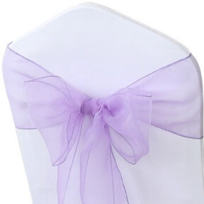 shimmering lavender organza chair sashes