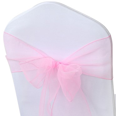 shimmering pink organza chair sashes