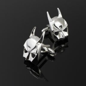 Wedding Cufflinks Silver Batman Mask
