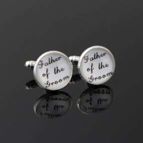 Father Of The Groom White Cufflinks